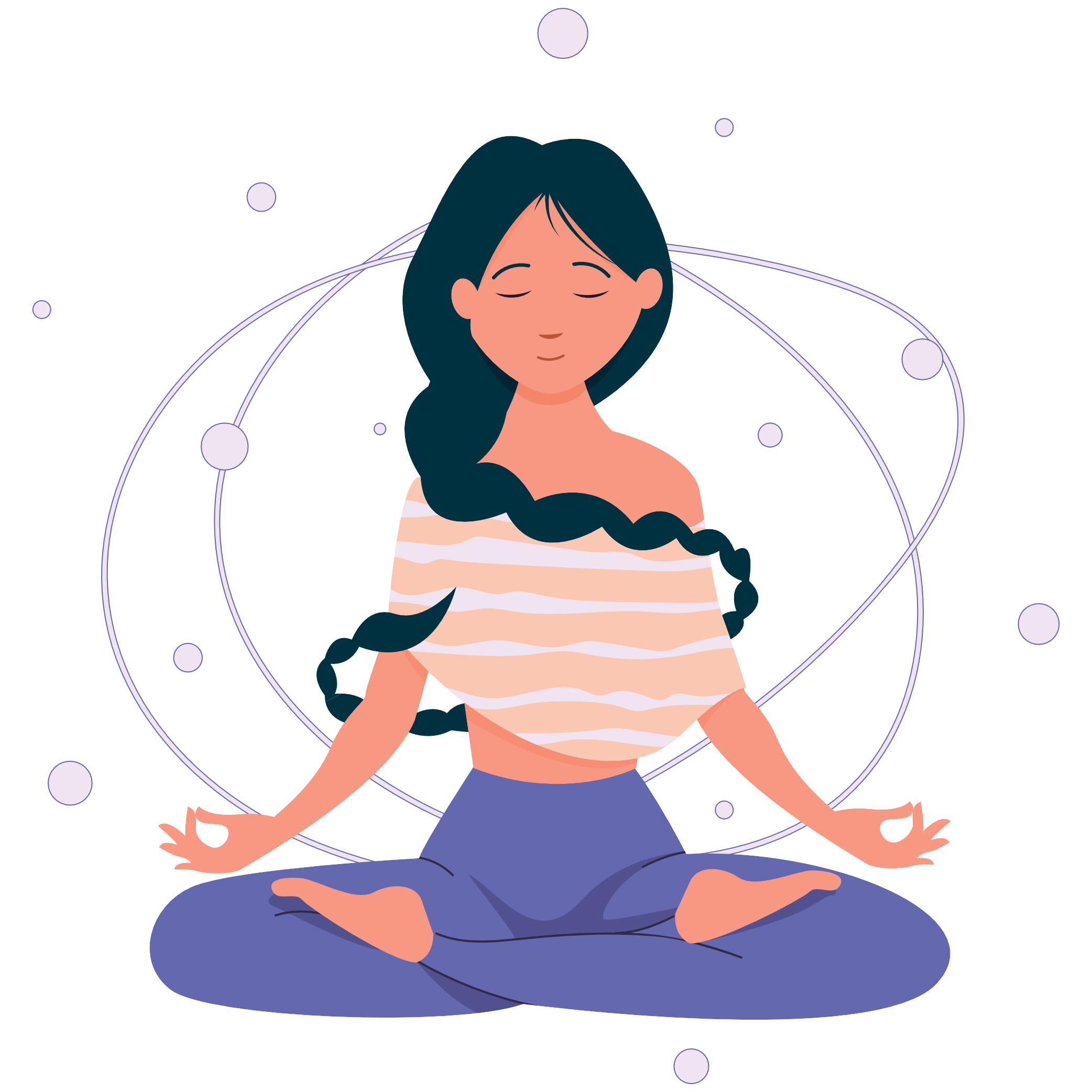 Dessin d'une femme en position de yoga.